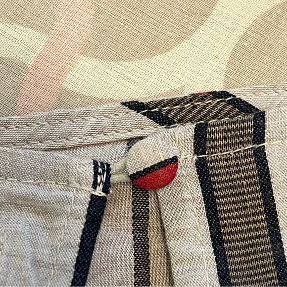 JOA Los Angeles Womens Crop Top Tan Stripped Long Sleeve Open Back Ties Large - Picture 6 of 8